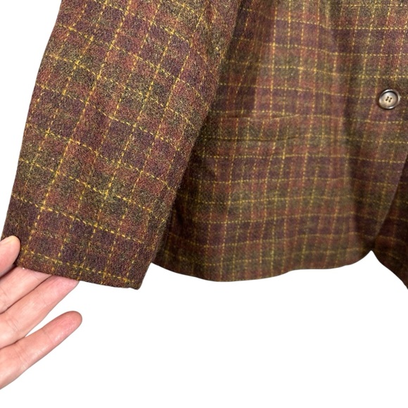 VINTAGE ESKA INTERNATIONAL Women's 12 Blazer Green/Maroon Tweed - Picture 9 of 10